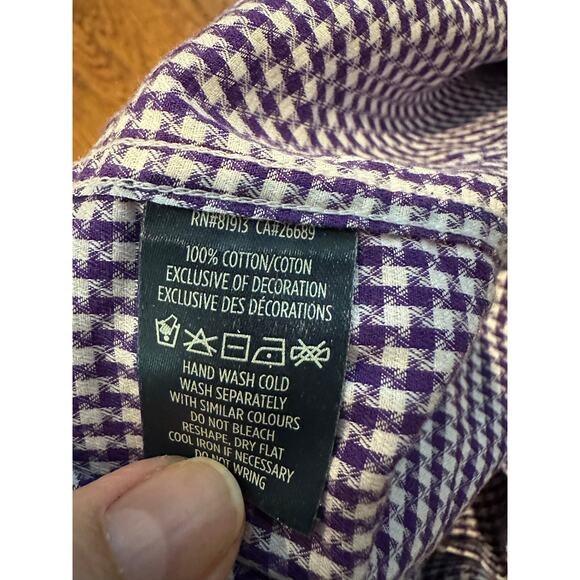 Robert Graham Men's Plaid Paisley Flip Cuff Shirt Purple Size Large Bold Casual - Picture 7 of 12